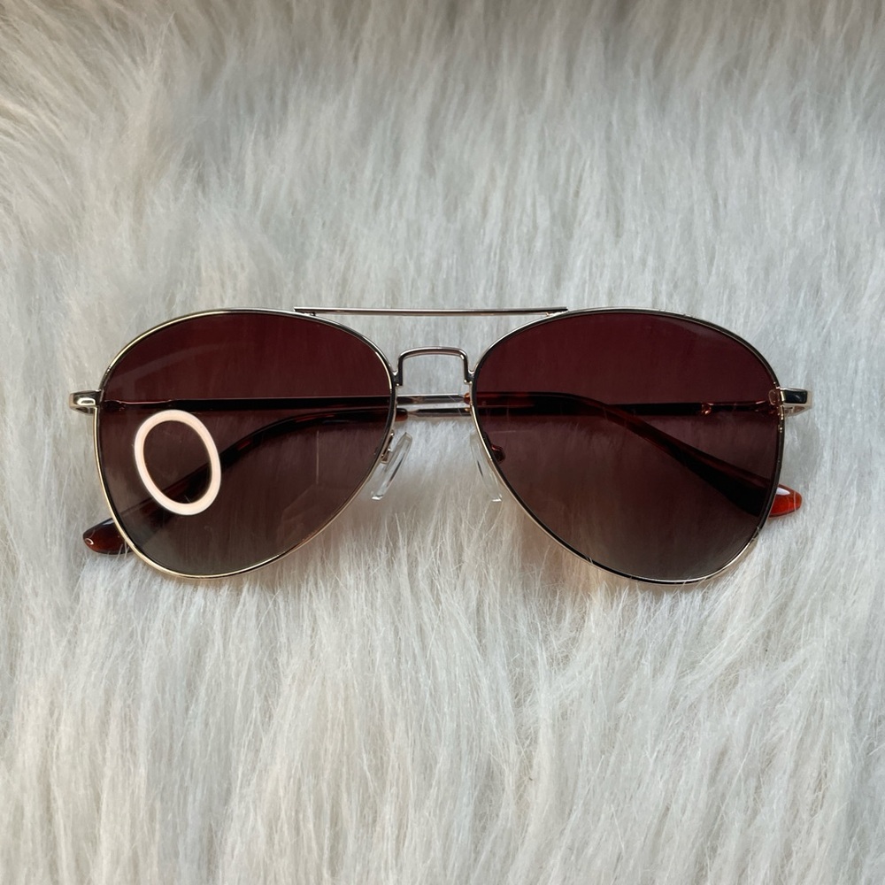 Aviator Sunglasses - Silver Frame with Brown Lenses